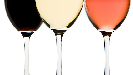 Image showing three wine glasses