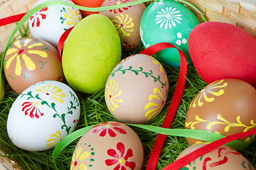 Image showing painted easter eggs