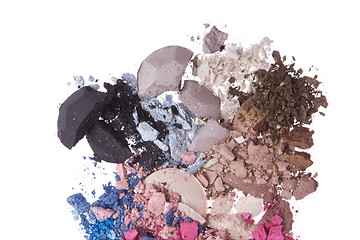 Image showing set of multicolor crushed eyeshadows