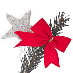 Image showing decorated Christmas tree branch