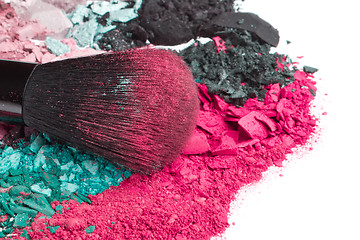 Image showing set of multicolor crushed eyeshadows