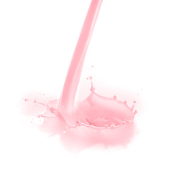 Image showing strawberry milk splash