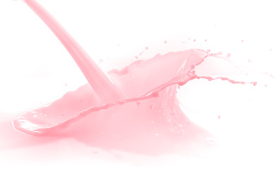 Image showing strawberry milk splash