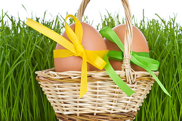 Image showing basket with easter eggs