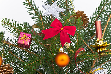 Image showing Christmas tree decorated