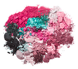 Image showing set of multicolor crushed eyeshadows