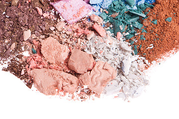 Image showing set of multicolor crushed eyeshadows