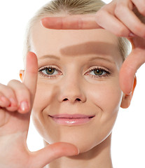 Image showing Close-up shot of a pretty smiling girl