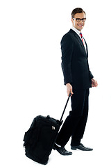 Image showing Corporate person leaving for business meeting