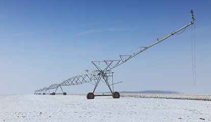 Image showing Irrigation pivot in winter