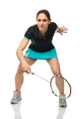 Image showing badminton player portrait