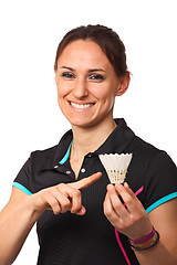 Image showing badminton player portrait