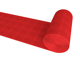 Image showing rolling red carpet