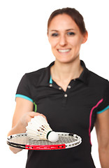 Image showing badminton player portrait