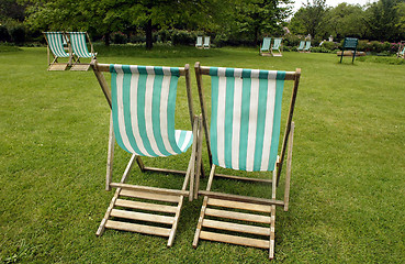 Image showing Deckchairs