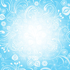 Image showing Gentle blue easter floral frame
