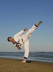 Image showing karate on the beach