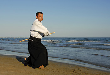 Image showing aikido on the beach