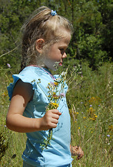 Image showing pensive little girl