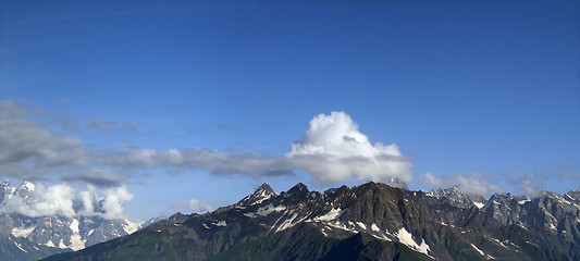 Image showing Panorama summer Mountain. Caucasus Mountains. Georgia