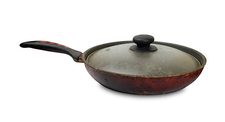 Image showing Dirty old frying pan