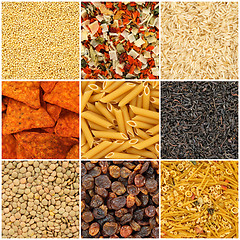 Image showing Collection of food backgrounds