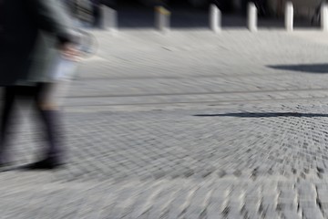 Image showing moving woman