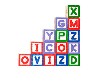 Image showing Stack of alphabet blocks