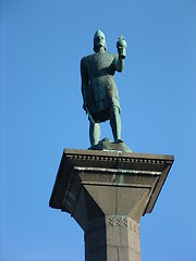 Image showing The Olav Tryggvason statue in Trondheim, Norway