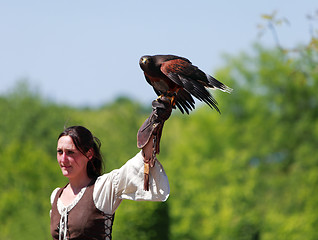 Image showing Female bird tamer