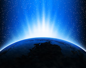 Image showing Earth and rays