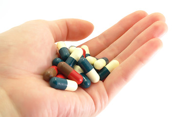 Image showing Capsules Pills medicine in hand