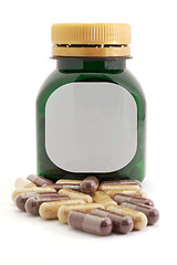 Image showing Capsules Pills medicine and bottle