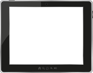 Image showing Black generic tablet pc on white background
