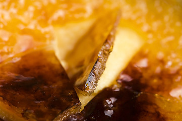 Image showing French dessert - cream brulee, burnt cream 