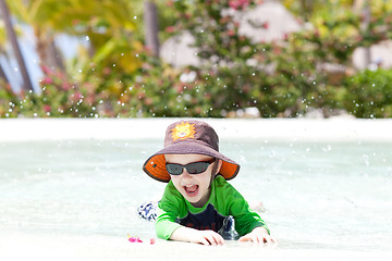 Image showing adorable toddler by the pool