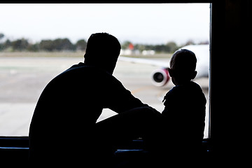 Image showing father and son at the airport