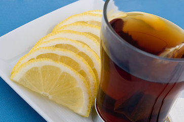 Image showing tea and lemon