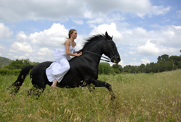 Image showing riding wedding woman