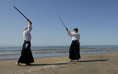 Image showing aikido on the beach