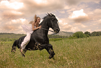 Image showing riding wedding woman