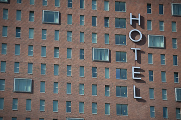 Image showing Hotel Exterior neon sign