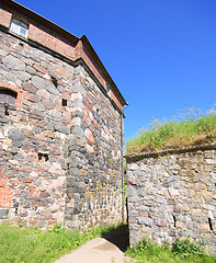 Image showing Stone Wall of Suomenlinna Sveaborg Fortress in Helsinki, Finland