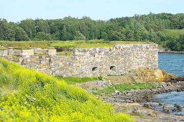 Image showing Stone Wall of Suomenlinna Sveaborg Fortress in Helsinki, Finland