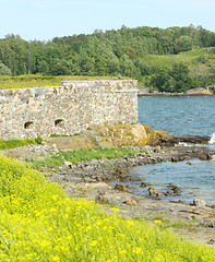 Image showing Stone Wall of Suomenlinna Sveaborg Fortress in Helsinki, Finland