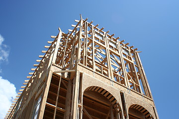 Image showing New Construction Framed House