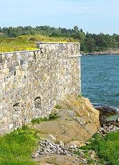 Image showing Stone Wall of Suomenlinna Sveaborg Fortress in Helsinki, Finland