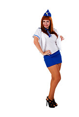 Image showing Young beautiful air hostess