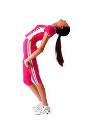 Image showing Young attractive woman doing exercise