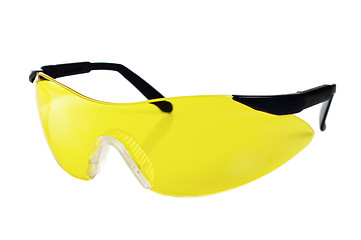 Image showing Yellow working goggles, it is isolated on white